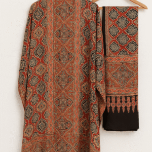 Kashmiri Jamawar Style Handloom Shawl – Ornate Paisley & Lattice Design